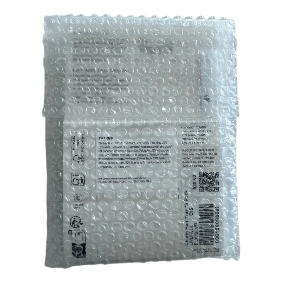 Lululemon Charm Hair Ties 3 Pack Black/Silver